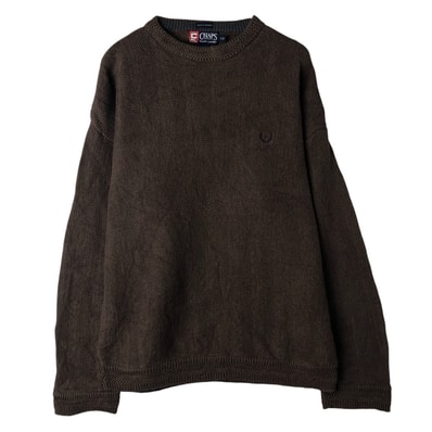 古着 ラルフローレン Ralph Lauren CHAPS チャップス ヘリンボーン コットンニットセーター メンズL相当/eaa608355