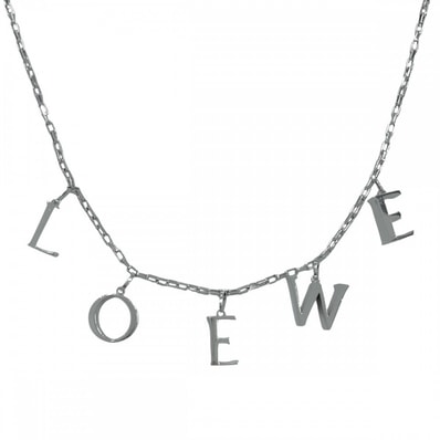 LOEWE ロエベ ネックレス ロゴ アクセサリー ペンダント メンズ レディース シルバー925 ユニセックス 約43.9g【中古品】