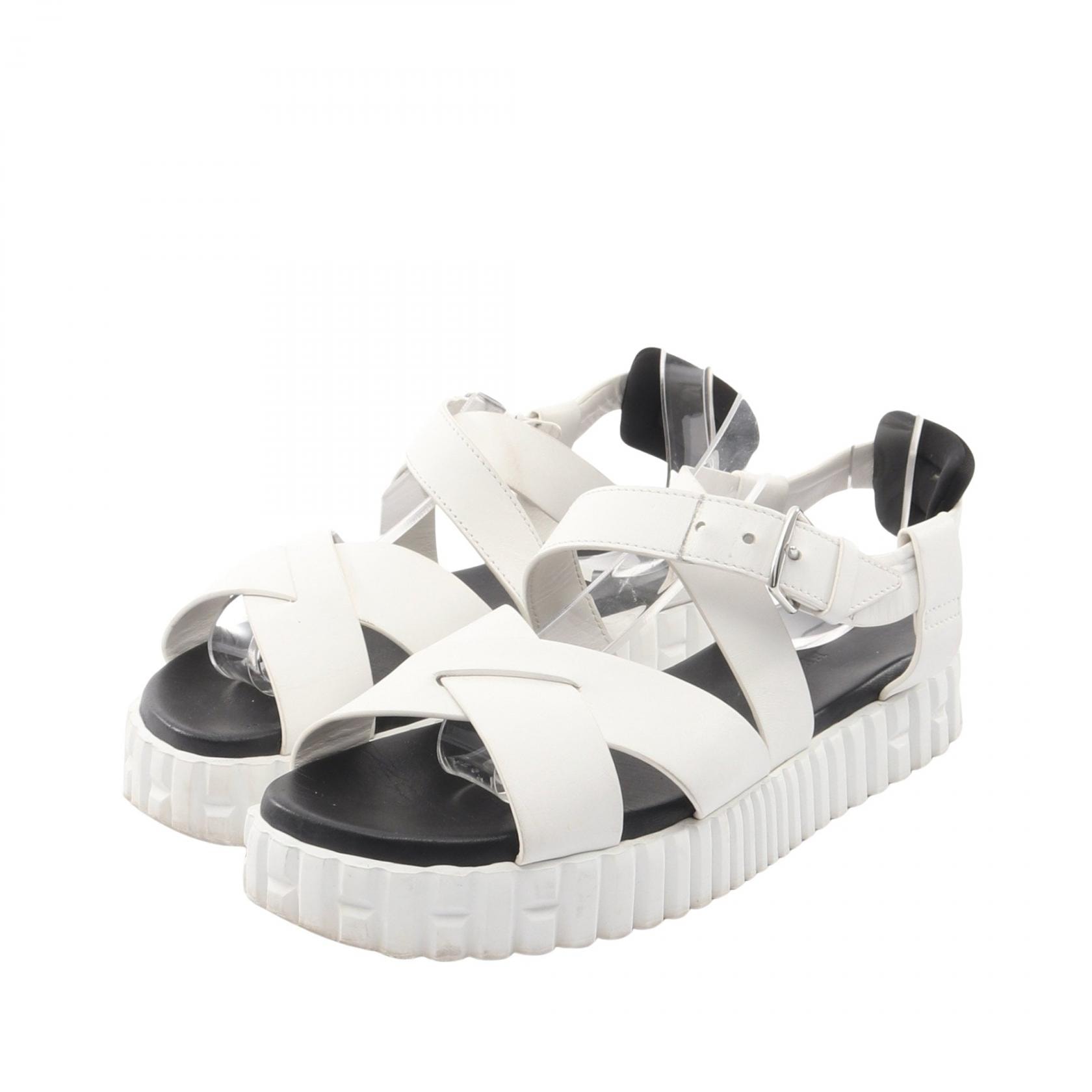 エルメス HERMES エベレスト サンダル 靴 レザー ホワイト レディース ホワイト系 【中古】