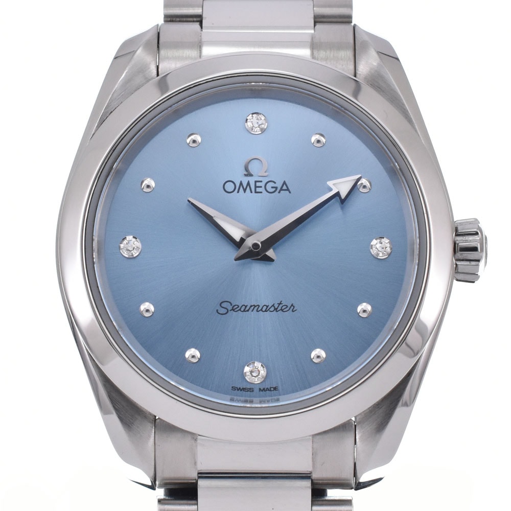 オメガ OMEGA 220.10.28.60.53.001 シーマスター アクアテラ デイト クォーツ レディース 美品 箱・保証書付き 腕時計 C#149700