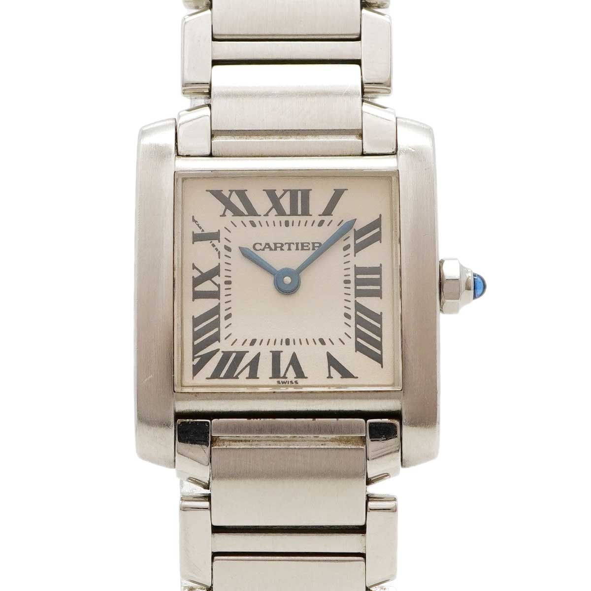 【6wdd0338】カルティエ タンクフランセーズSM W51008Q3 アイボリー文字盤【中古】腕時計 レディース