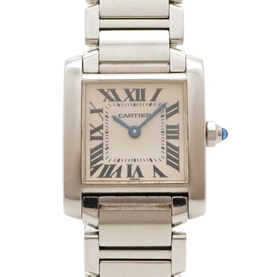 【6wdd0338】カルティエ タンクフランセーズSM W51008Q3 アイボリー文字盤【中古】腕時計 レディース