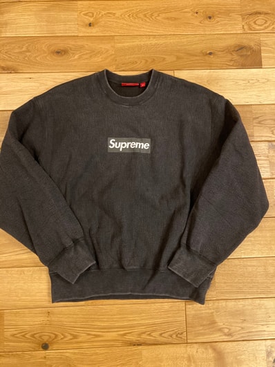 Supreme Washed Box Logo Crewneck "Black"