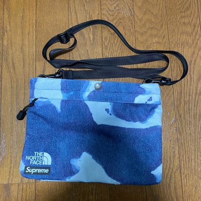 Supreme x The North Face Bleached Denim Print Shoulder Bag "Indigo"