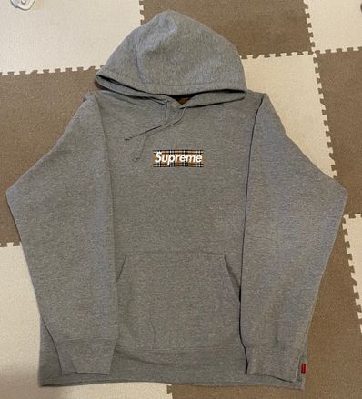 Supreme / Burberry Box Logo Hooded Sweatshirt "Heather Grey"