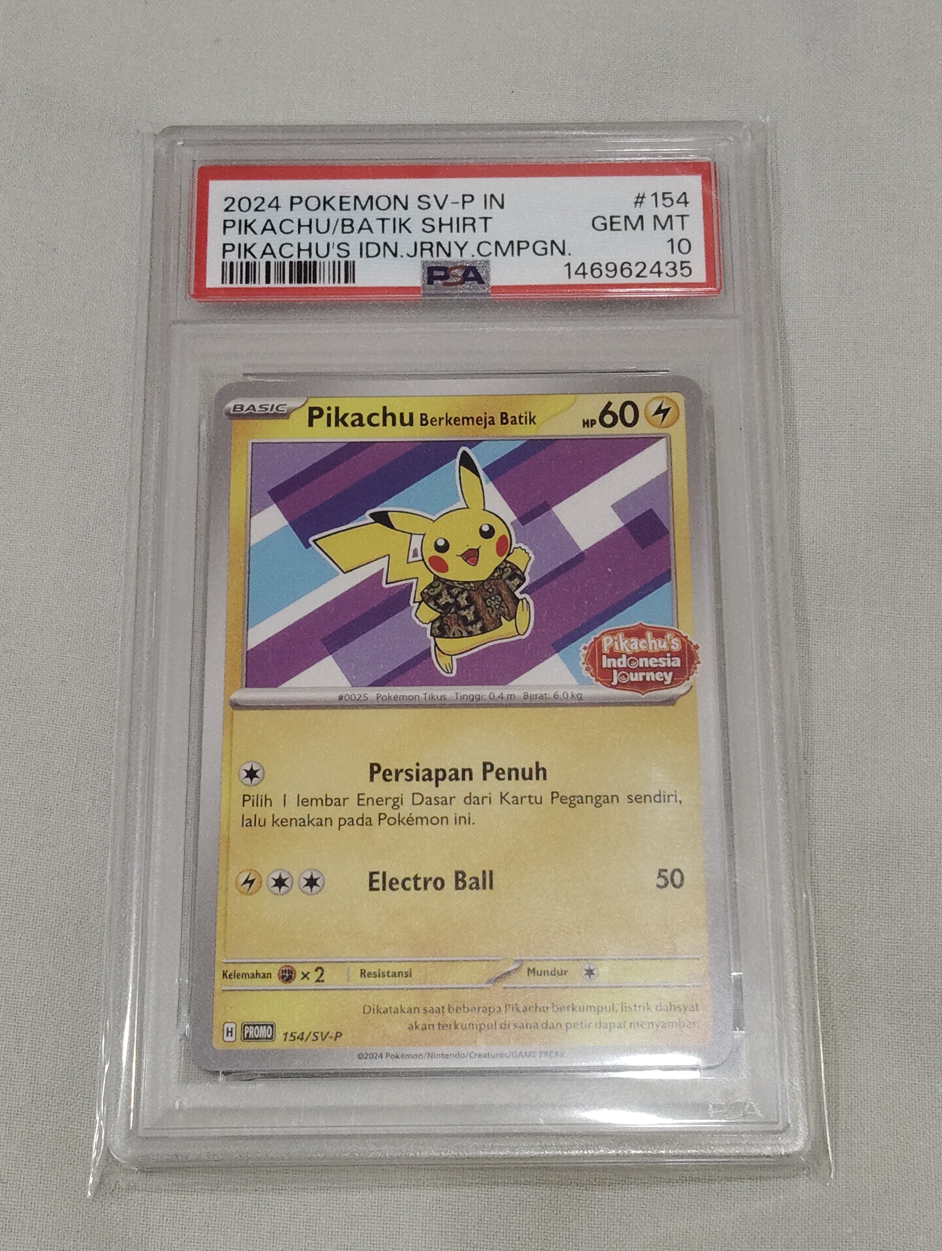 PSA10】バティックシャツを着たピカチュウ (ネイティオ柄) P [SV-P 154