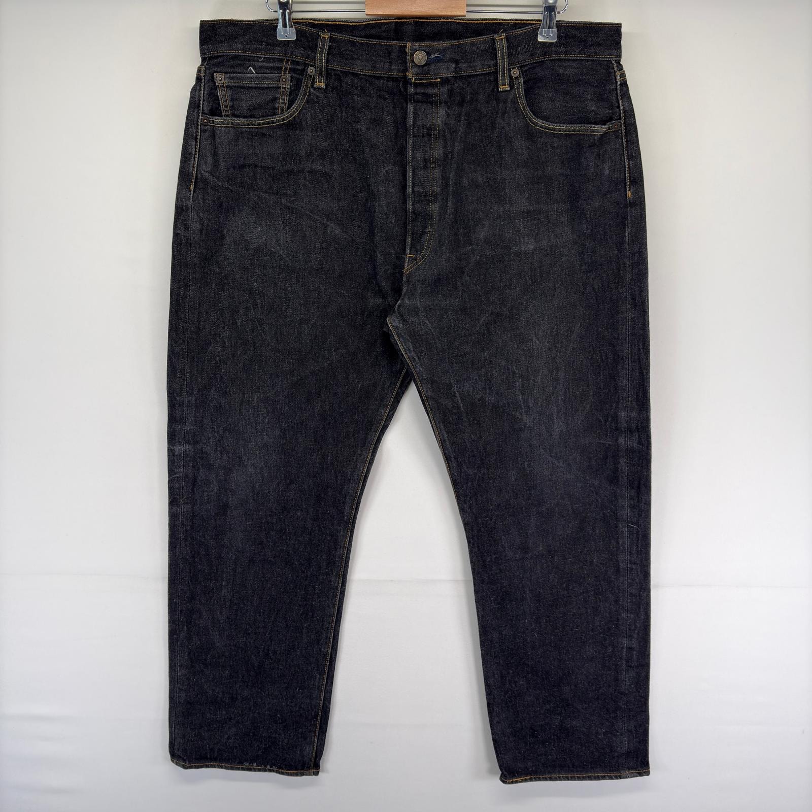 古着 リーバイス Levi's デニム パンツ 501 ブラックデニム 5ポケット ストレート ボタンフライ w42 L32  ブラック系 メンズ