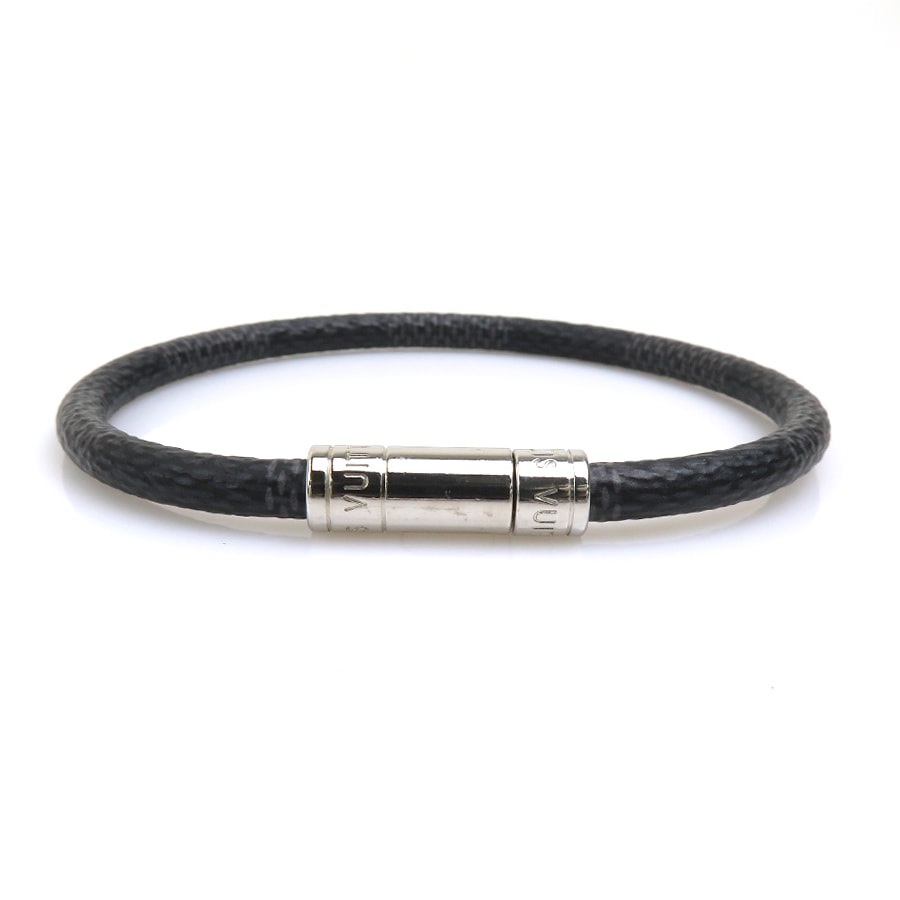 ルイ ヴィトン LOUIS VUITTON ブレスレット ブラスレ キープイット ダミエグラフィットキャンバス/メタル ダークグレー/シルバー メンズ M65111【中古】 e61697k
