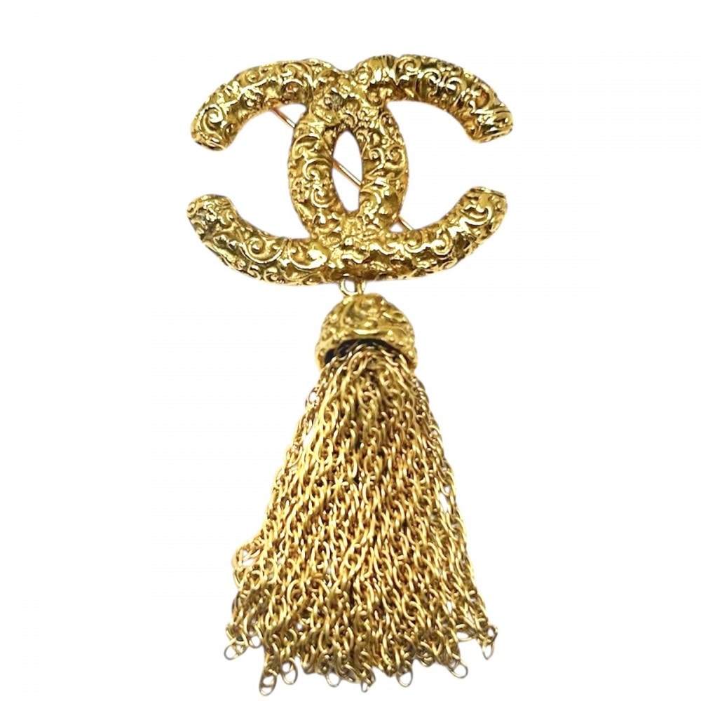 CHANEL シャネル ブローチ マグマ ココマーク ココ アクセサリー フリンジ 溶岩 ヴィンテージ GP    93A ゴールド レディース 約29.7g 1993年【中古品】