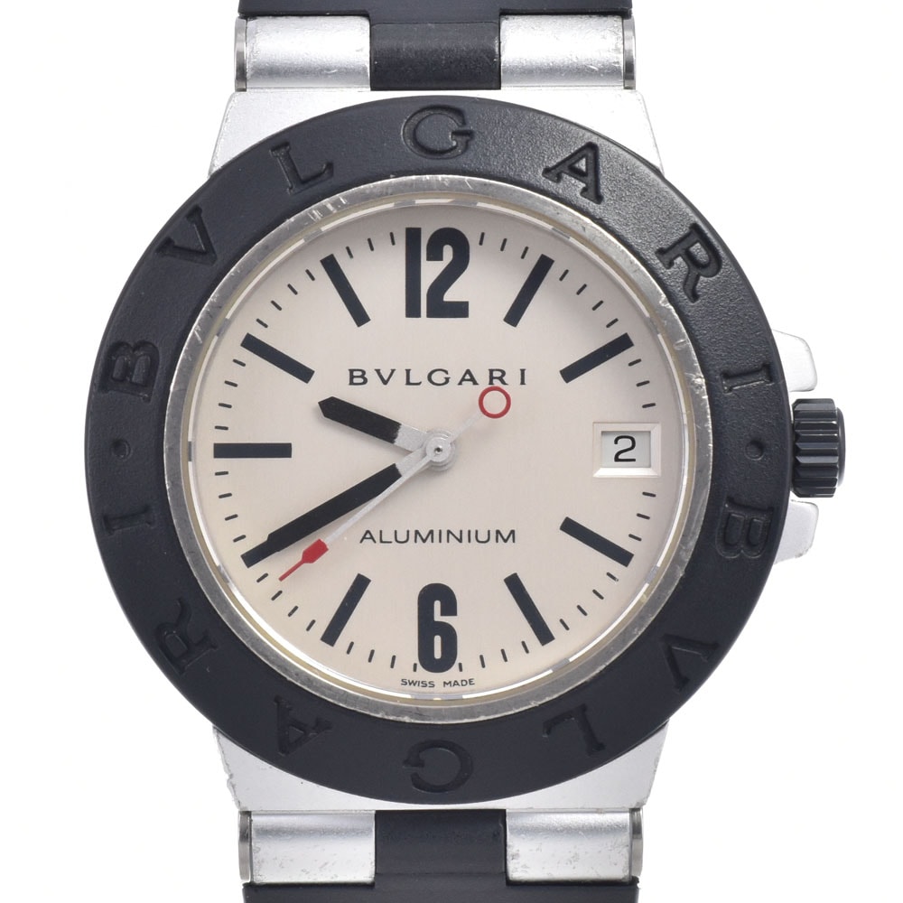 ブルガリ BVLGARI AL38TA アルミニウム デイト アルミニウム/ラバー シルバー 自動巻き メンズ 腕時計 P#149070