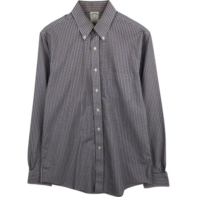 古着 ブルックスブラザーズ Brooks Brothers Est.1818 REGENT 長袖 ボタンダウンチェックシャツ メンズM相当/eaa478126