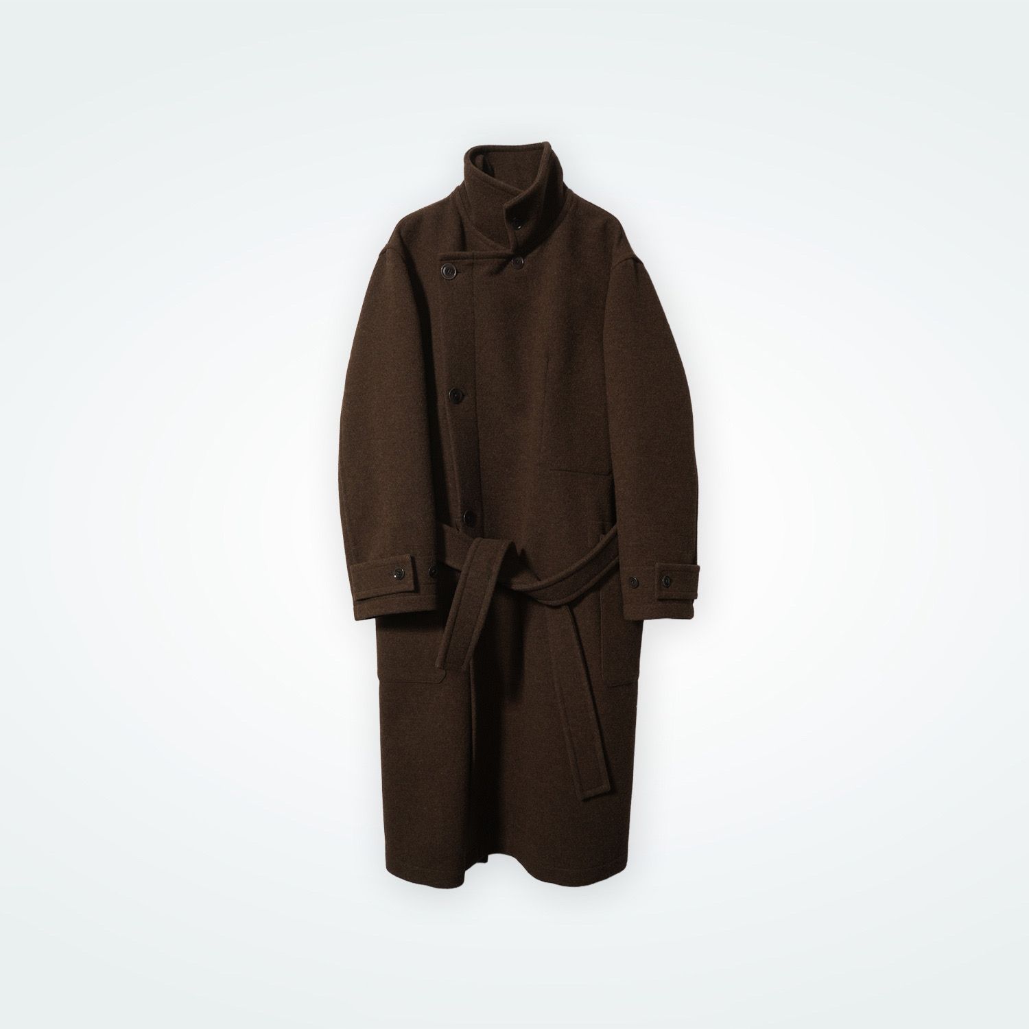 LEMAIRE WRAP COAT WITH CONTRAST STITCH