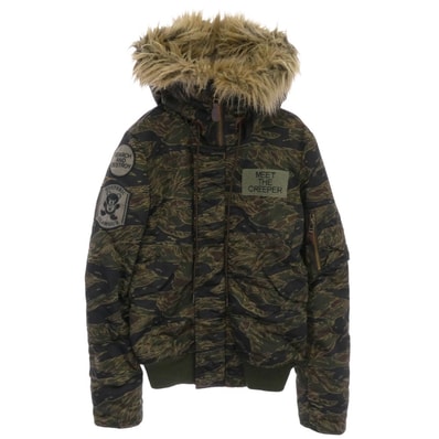 HYSTERIC GLAMOUR ヒステリックグラマー ジャケット 2AB-7150 N-2B ファーフード カモフラ 迷彩 フライトジャケット カーキ系 FREE【中古】