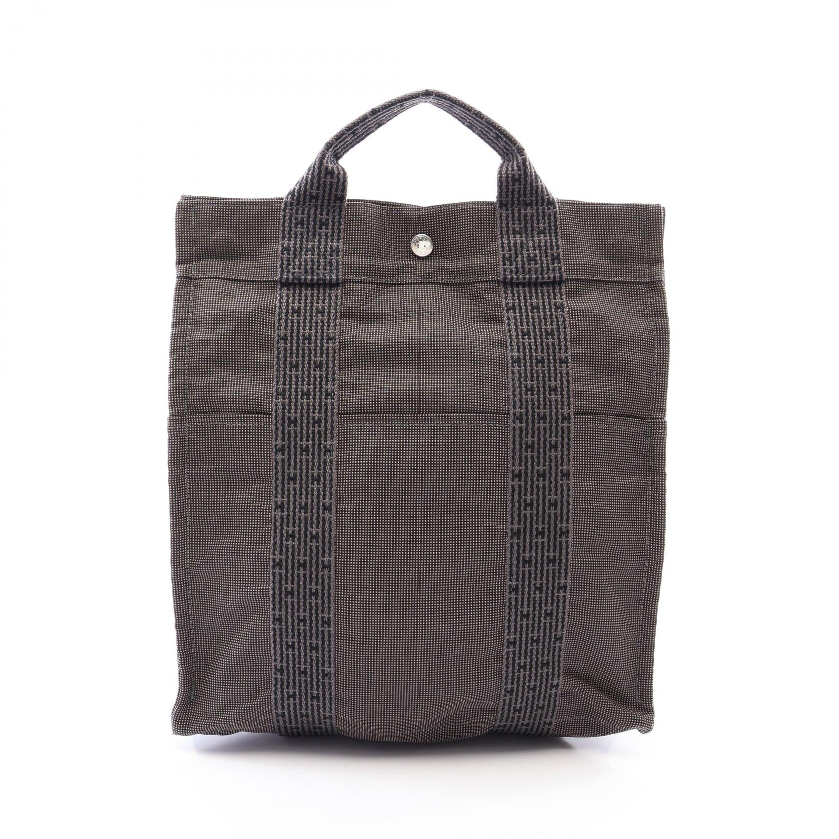 エルメス HERMES エールライン アドMM リュックサック バックパック バッグ ナイロンキャンバス メンズ レディース グレー系 【中古】