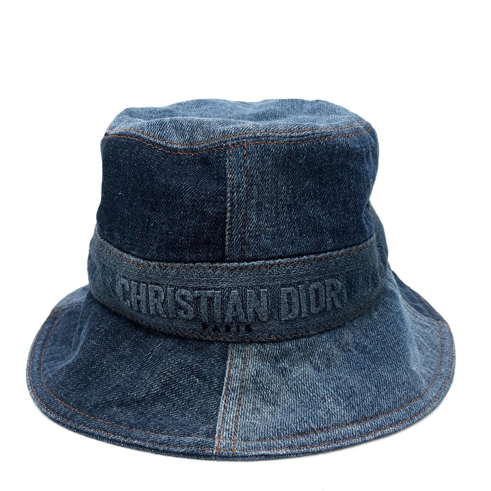 ディオール Dior バケットハット 11DPD923A130 ロゴ パッチワーク 帽子/アパレル ハット デニム ブルー