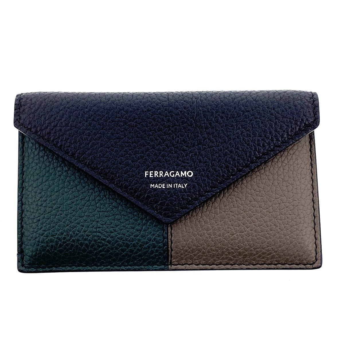 Salvatore Ferragamo サルヴァトーレフェラガモ フラグメントケース コインケース レザー ブラック カーキ グレー  レディース【中古】