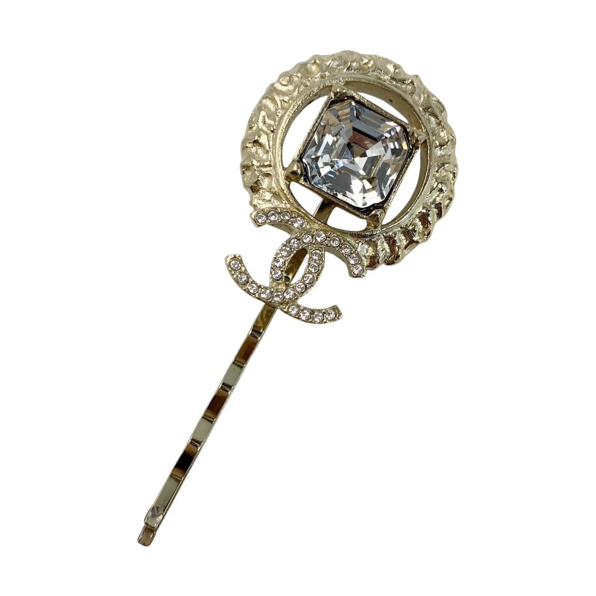 ☆☆CHANEL シャネル ココマーク ラインストーン ビジュー  I22C ゴールド ヘアピン