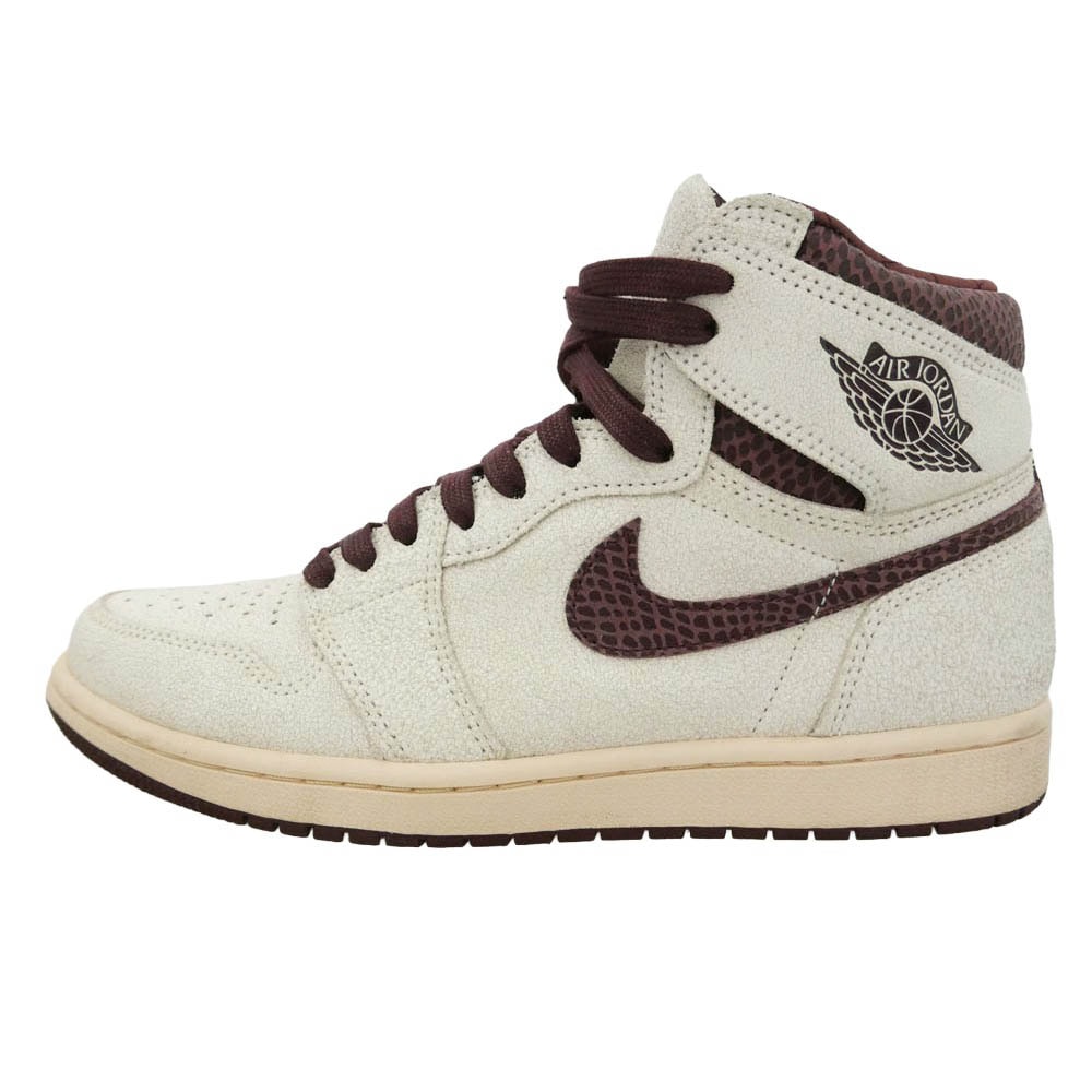 NIKE ナイキ DO7097-100 × A Ma Maniere Air Jordan 1 Retro High OG Sail and Burgundy アママニエール エアジョーダン1 レトロ ハイ OG ハイカットスニーカー 27cm【美品】【中古】