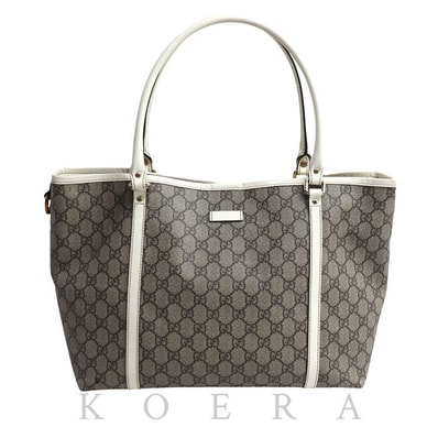 GUCCI グッチ GGスプリーム トートバッグ ベージュ×ホワイト 197953 レディース【中古】