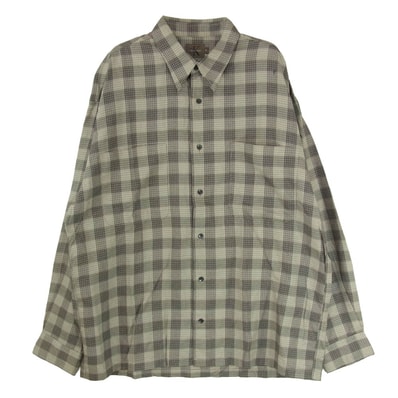 CALVIN KLEIN カルバンクライン 長袖シャツ レーヨン混 長袖 チェック シャツ グレー系 M【中古】