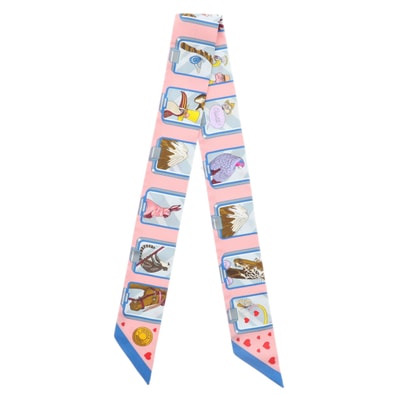 HERMES エルメス ツイリースカーフ Hermes Story スカーフ シルク ピンク レディース【中古】