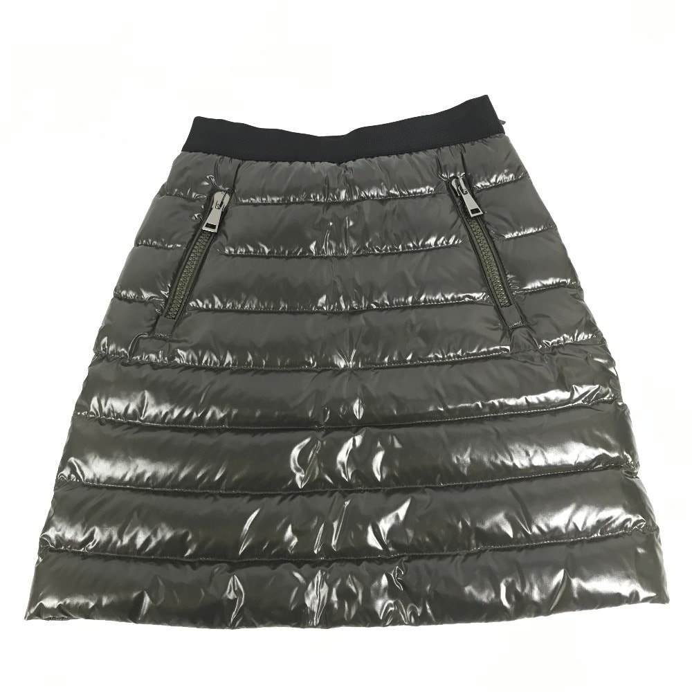 モンクレール MONCLER GONNA SKIRT ダウン ロゴ アパレル ボトムス スカート ダウン カーキ 美品