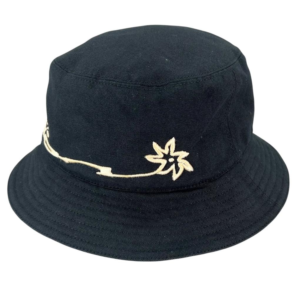 Dior ディオール ハット トラヴィススコット カクタス ジャック バケットハット 刺繍 Christian Dior×TRAVIS SCOTT 033C906U4511 コットン ネイビー 紺 アイボリー メンズ【中古品】