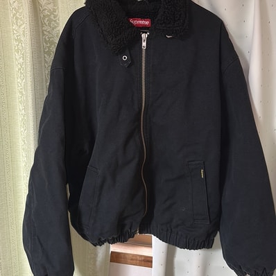 Supreme Faux Shearling Lined Bomber Jacket "Black"
