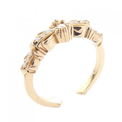 クロムハーツ CHROME HEARTS BABY CLSC DBL FLRL CRS OPEN GLD DMND 207159922GLDXXX002 RING
