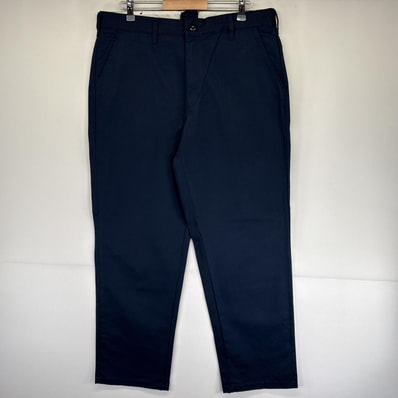 古着 レッドキャップ RED KAP ワークパンツ ストレート 作業着 ジッパーフライ ワンポイントロゴ 長ズボン w38 L34 ネイビー メンズ