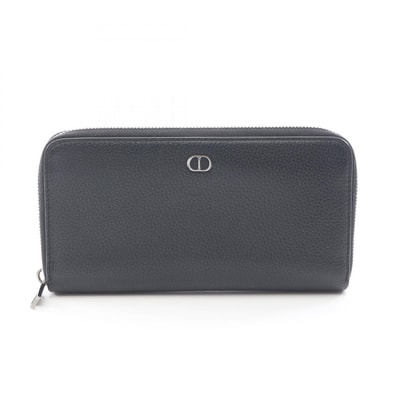 ディオール Dior CD Icon ロングジップウォレット ラウンド長財布 財布 レザー レディース ブラック系 【中古】