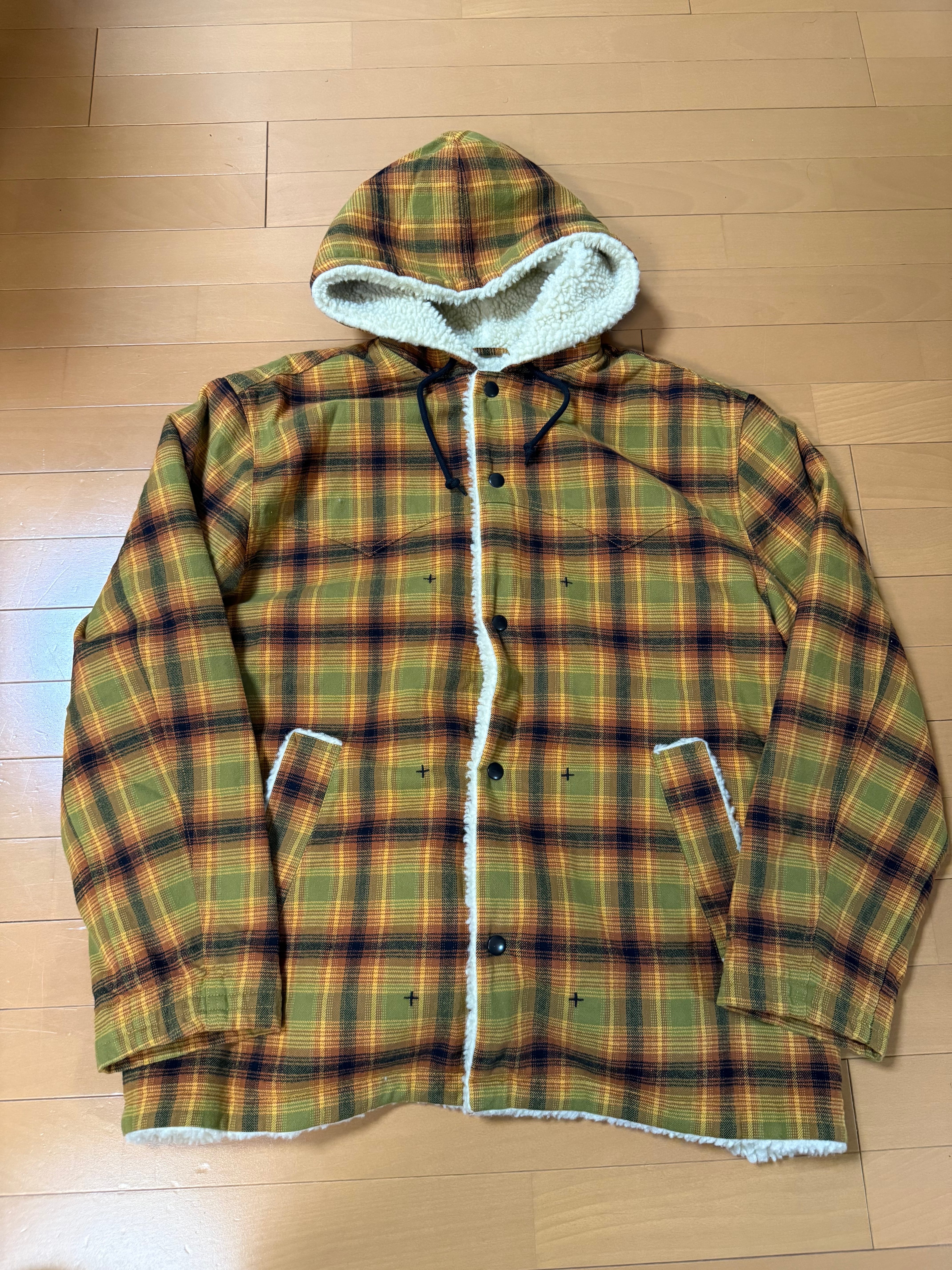 Supreme x Number (N)ine Faux Shearling Hooded Coat "Plaid"