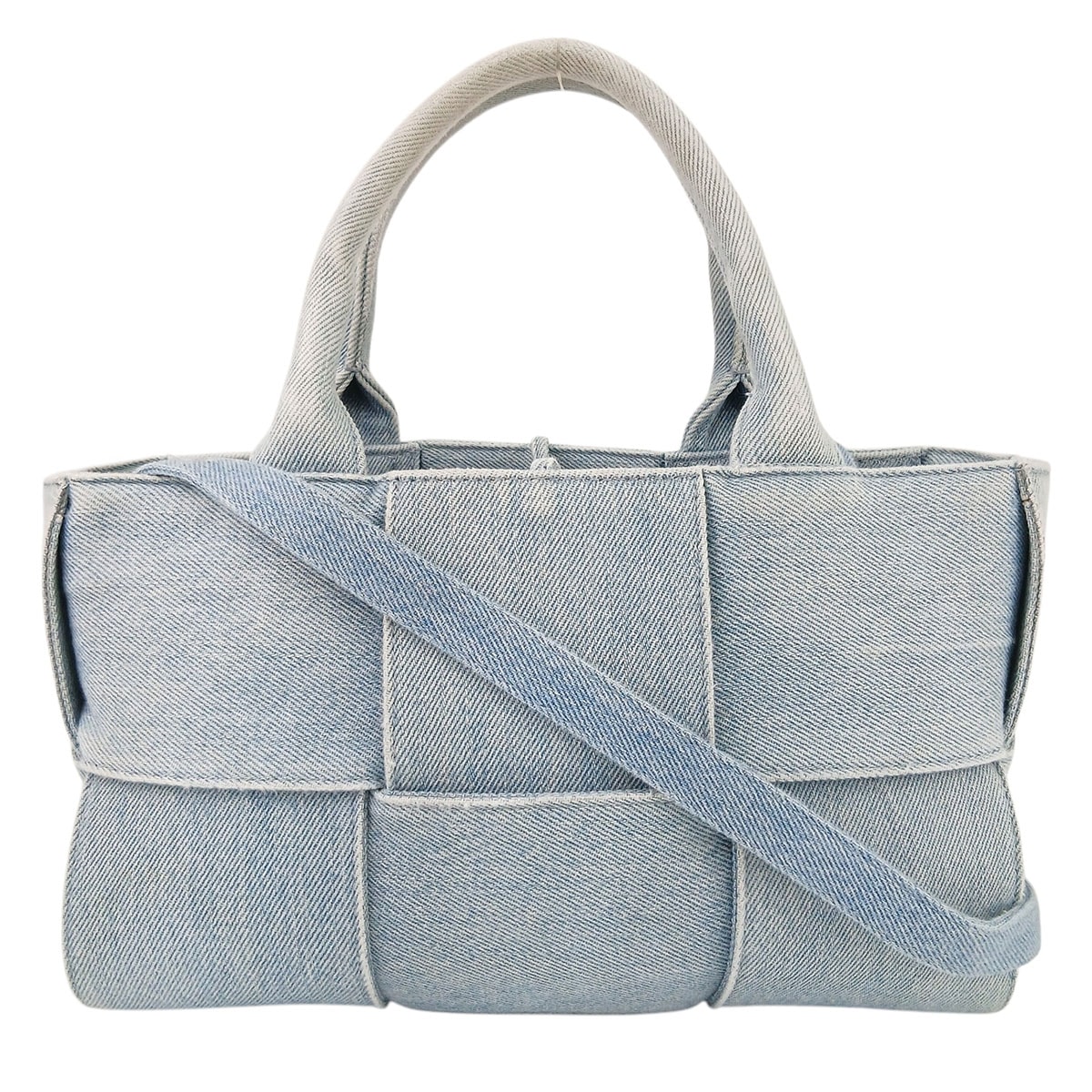 BOTTEGAVENETA ボッテガヴェネタ ミニアルコ 2WAY  ショルダーバッグ デニム トートバッグ 714613V2A014948 デニム ライトブルー  レディース【中古】