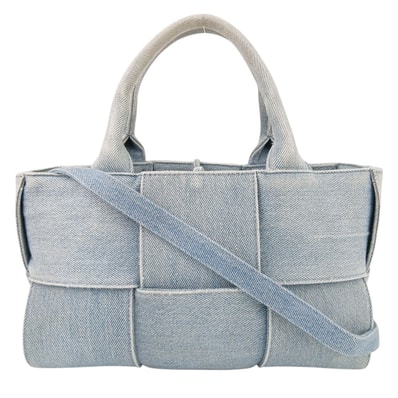 BOTTEGAVENETA ボッテガヴェネタ ミニアルコ 2WAY ショルダーバッグ デニム トートバッグ 714613V2A014948 デニム ライトブルー レディース【中古】