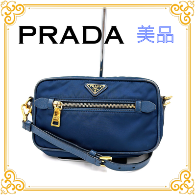■美品■ PRADA プラダ BT0773 ナイロン サフィアーノレザー ショルダーバッグ メンズ レディース 三角ロゴ トライアングルロゴ 肩掛け