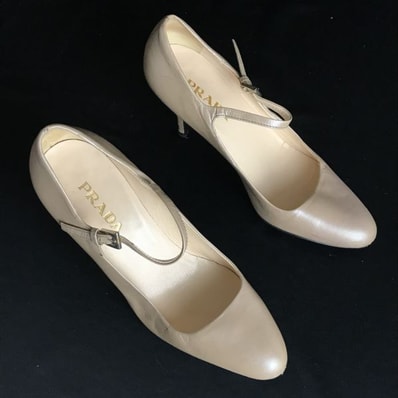 イタリア製★プラダ/PRADA★ハイヒール/ストラップパンプス【35/22.5/ベージュ系/BEIGE】Shoes/pumps◆bQ-233