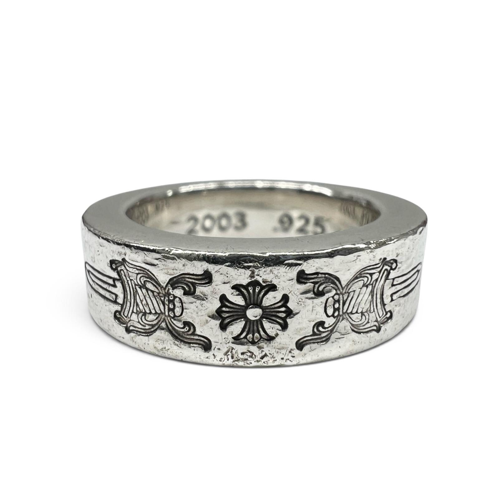 CHROME HEARTS 美品 クロムハーツ SPACER 6MM DGR+PLS スペーサーダガー リング 指輪 8号 インボイス・袋付属 クロス ジュエリー アクセサリー クロム ABランク 中古 鑑定済 クロムリング