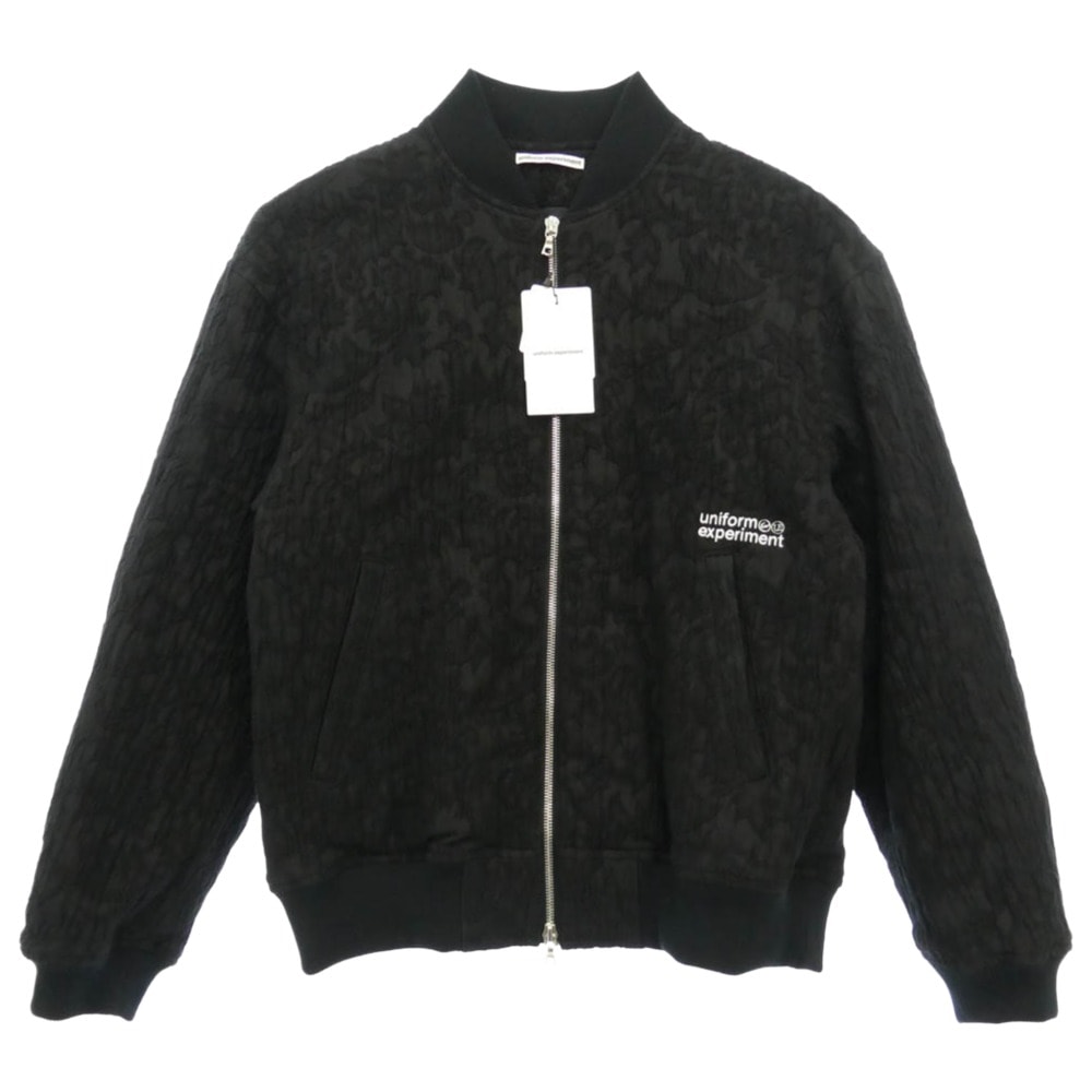 uniform experiment ユニフォームエクスペリメント 26SS UE-260022 JACQUARD SHORT BLOUSON ボタニカル 総柄 ジャカード ショート フライトブルゾン ブラック系 2【新古品】【未使用】【中古】