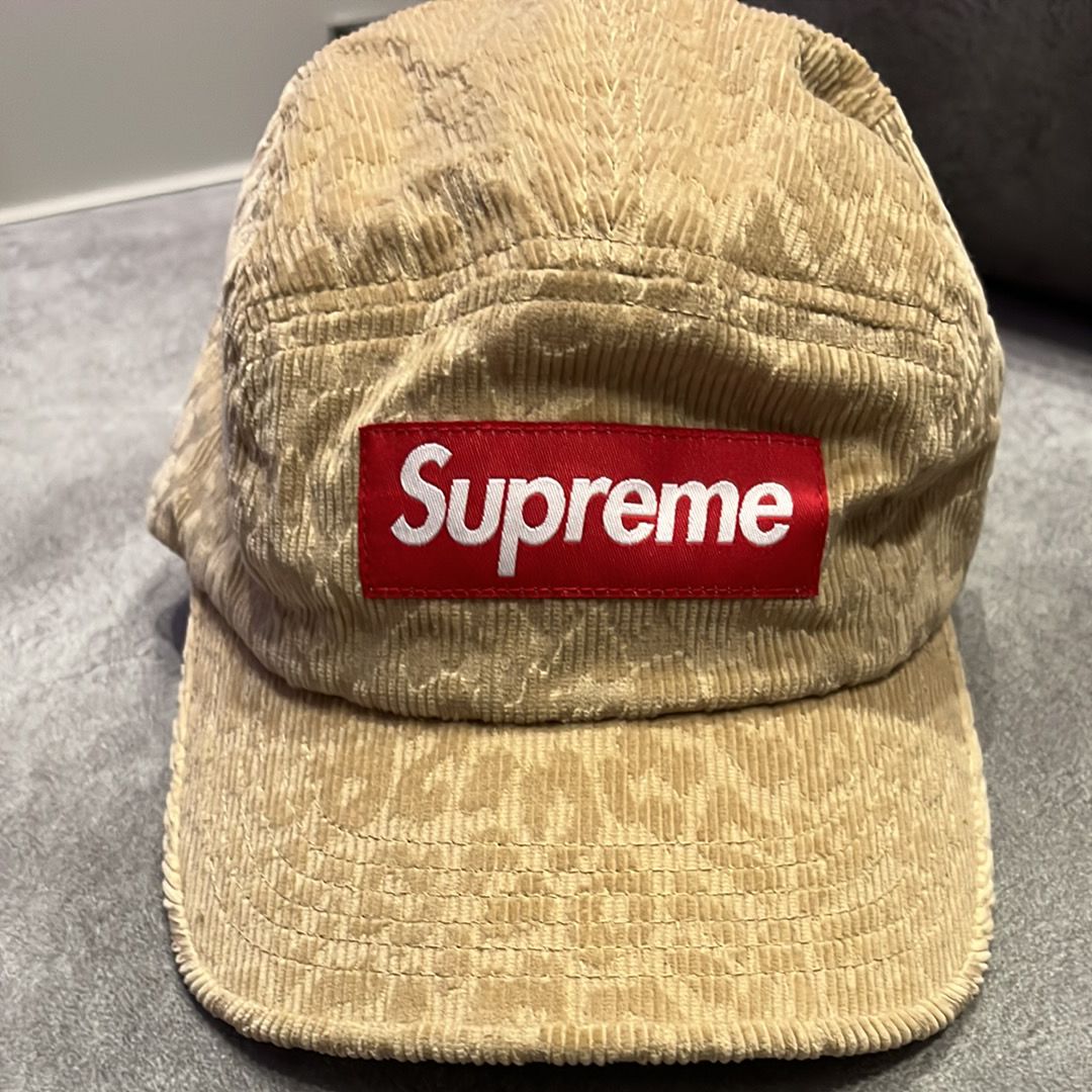 Supreme Leopard Corduroy Camp Cap "Beige"
