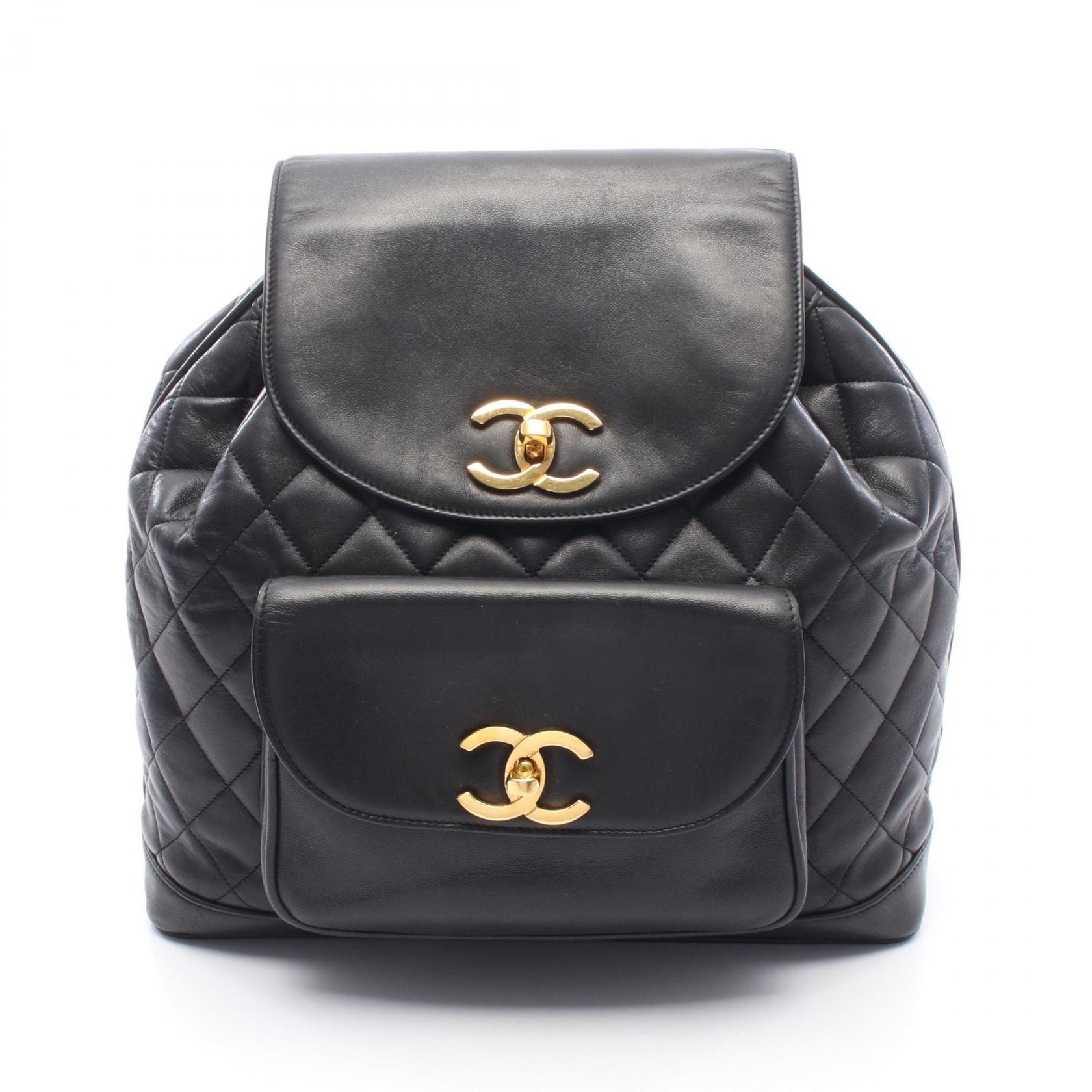 シャネル CHANEL マトラッセ リュックサック バックパック バッグ ラムスキン(羊革) レディース ブラック系 【中古】