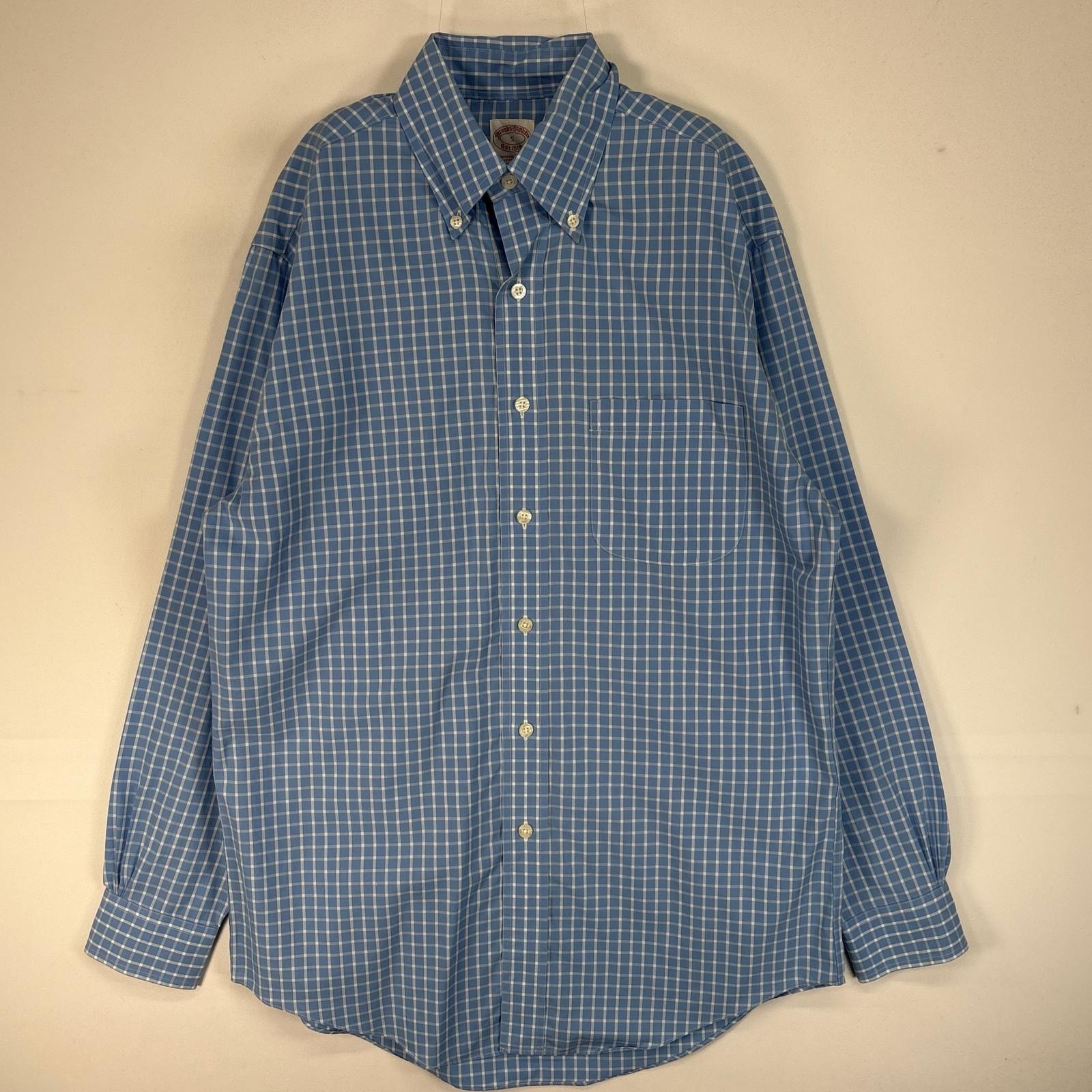 古着 ブルックスブラザーズ Brooks Brothers 長袖シャツ 胸ポケ TRADITIONAL FIT ボタンダウン S ブルー系 チェック メンズ