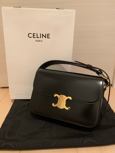 CELINE Classique Medium Triomphe Bag "Black"