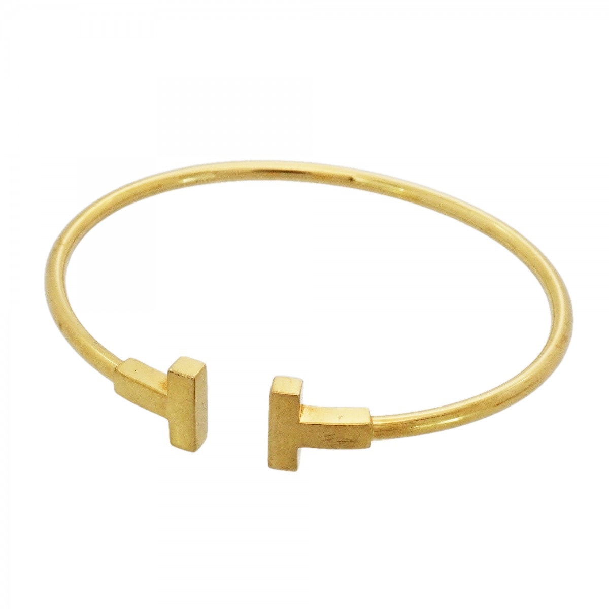 【6jdb0286】ティファニー バングル Tワイヤー K18YG イエローゴールド【中古】レディース