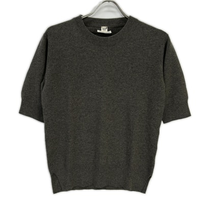 エルメス ルメール期 グレー カシミヤ 半袖ニット 40