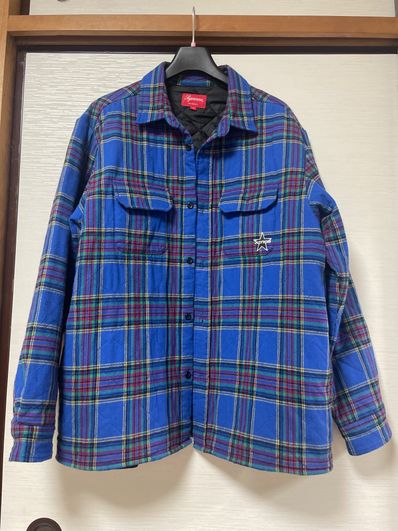 Supreme Quilted Plaid Flannel Shirt "Dusty Royal"