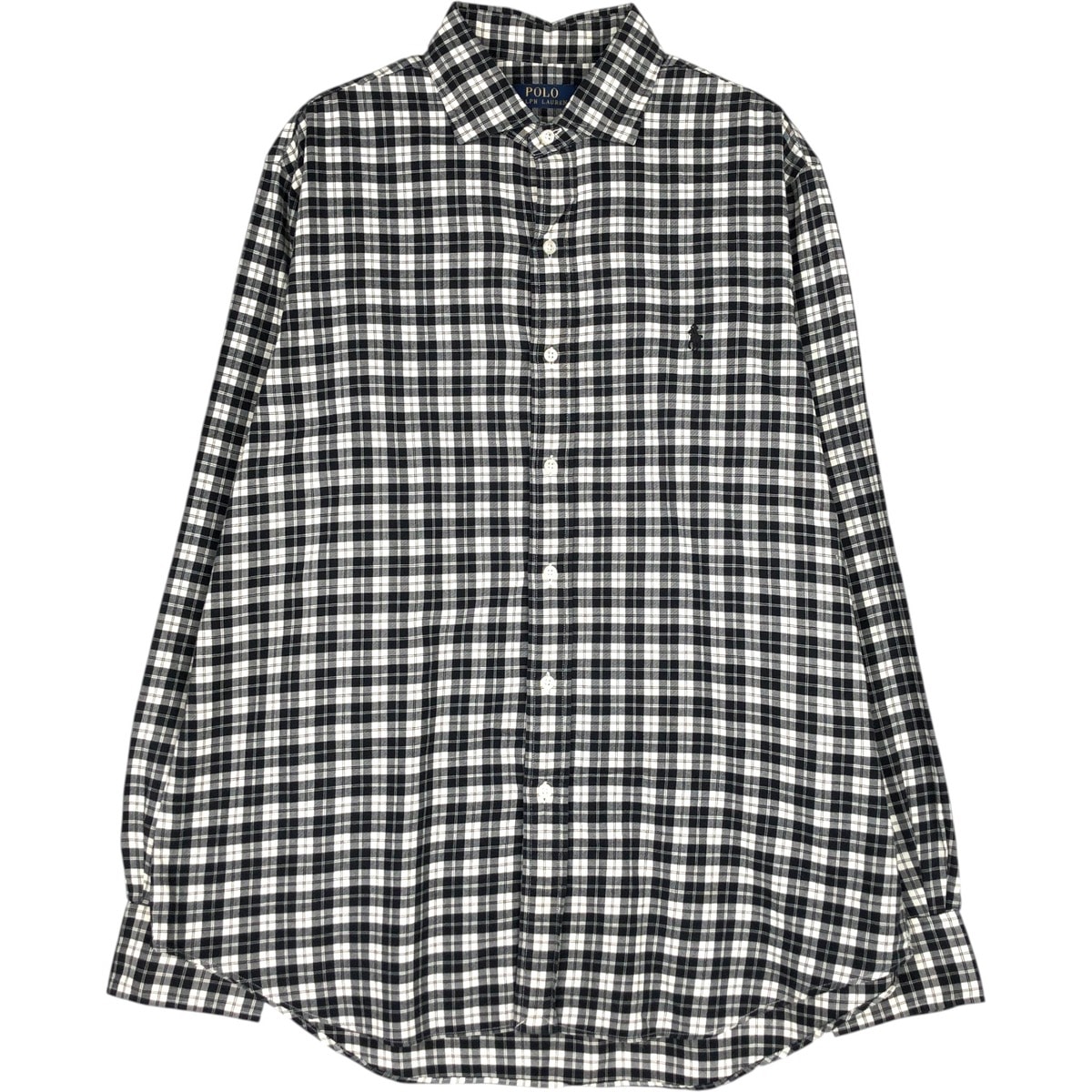 古着 ラルフローレン Ralph Lauren POLO RALPH LAUREN ワイドカラー 長袖 コットンチェックシャツ メンズL相当/eaa663252