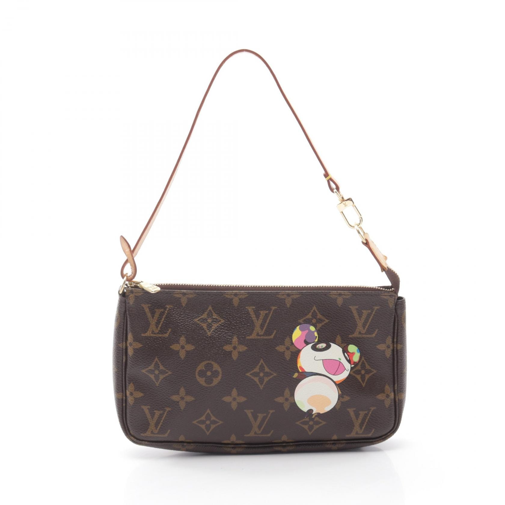 ルイ・ヴィトン LOUIS VUITTON ポシェットアクセソワール ハンドバッグ バッグ PVCコーティングキャンバス レザー モノグラムパンダ レディース ブラウン系 M51981 【中古】