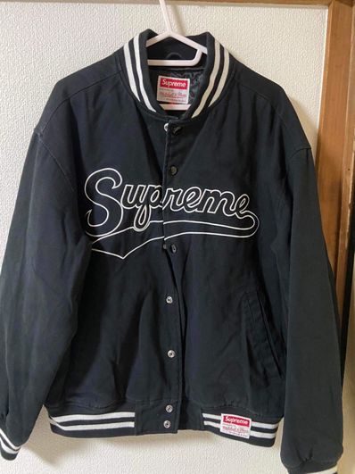 Supreme / Mitchell & Ness Doughboy Twill Varsity Jacket "Black"