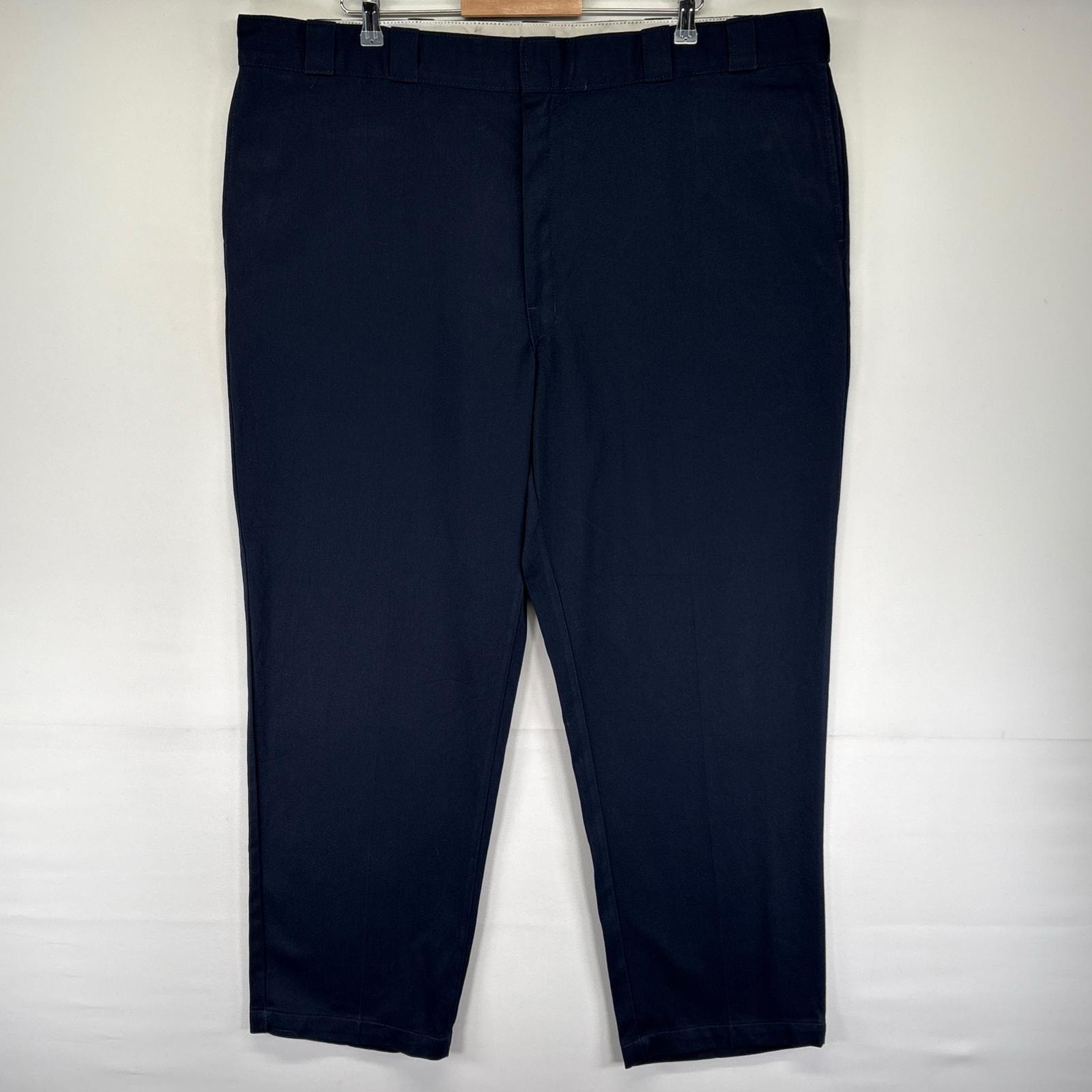古着 ディッキーズ Dickies パンツ ワークパンツ ワンポイントロゴ 大きいサイズ 874 ジッパーフライ W48 L32  ネイビー系 メンズ