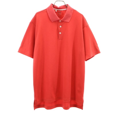 美品 adidas アディダス 総柄 ゴルフ 半袖 ポロシャツ M レッド